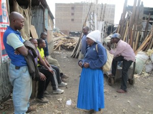 The confused elderly woman after being turned away by IEBC officials because she had the old generation ID.